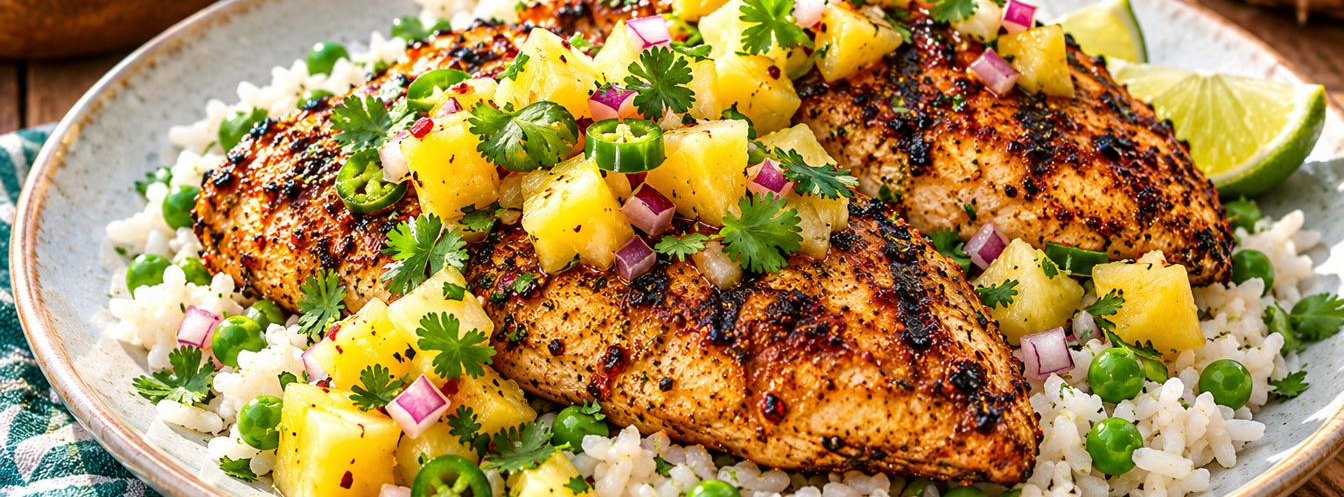 Caribbean Chicken with Pineapple Salsa