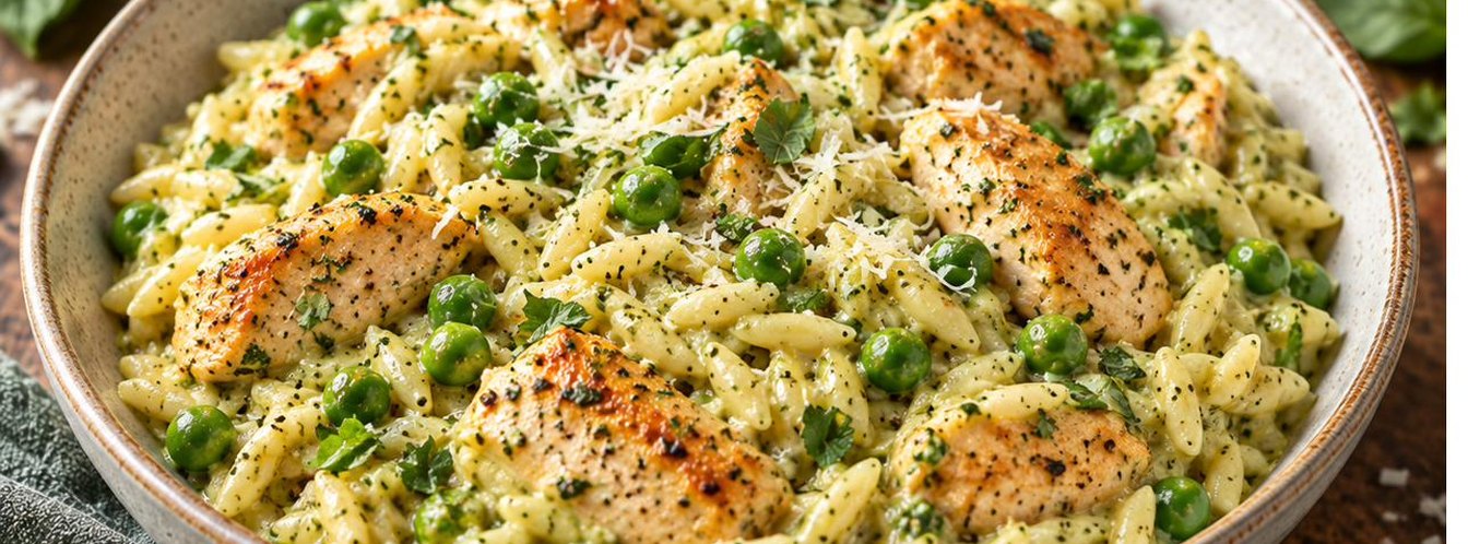 Creamy Pesto Chicken Orzo
