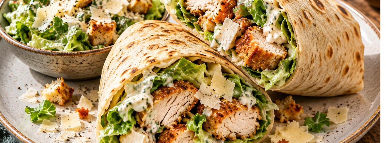 Crispy Chicken Caesar Wraps
