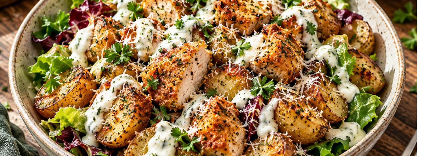 Crispy Parmesan Chicken & Potato Bowls