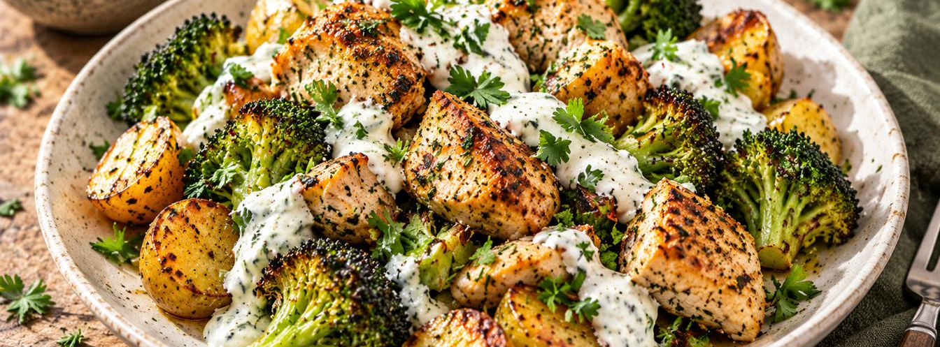 Garlic Chicken & Potato Traybake