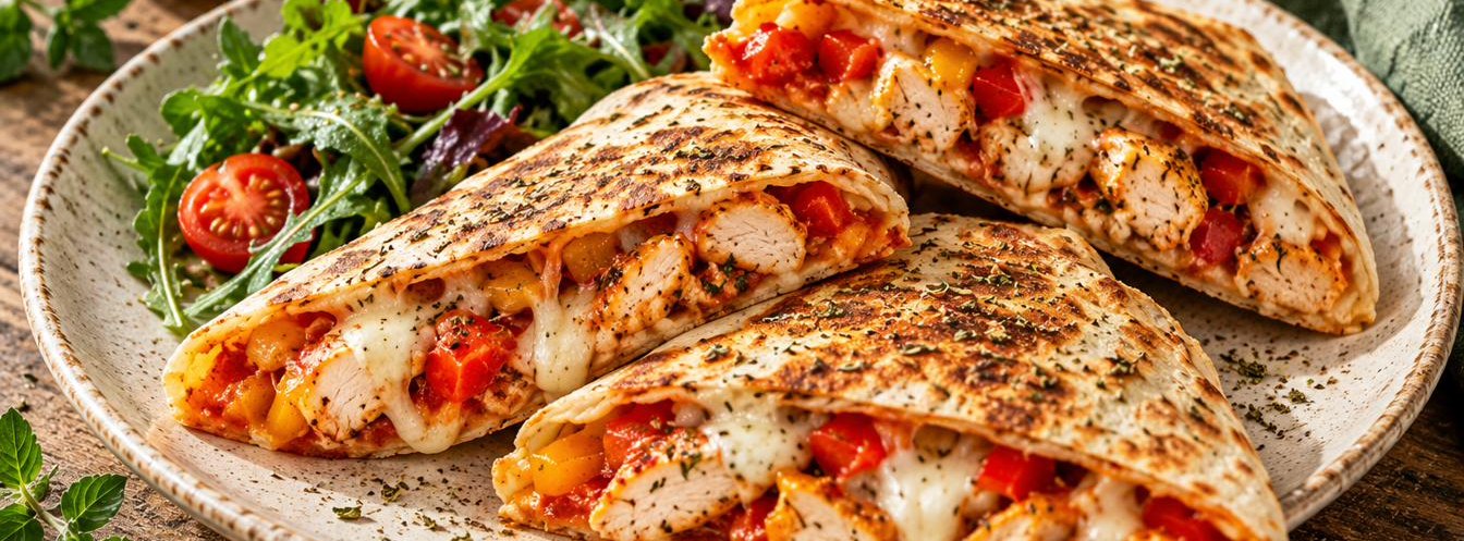 High-Protein Chicken Pizza Wraps