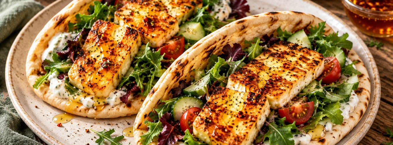 Hot Honey Halloumi Flatbreads