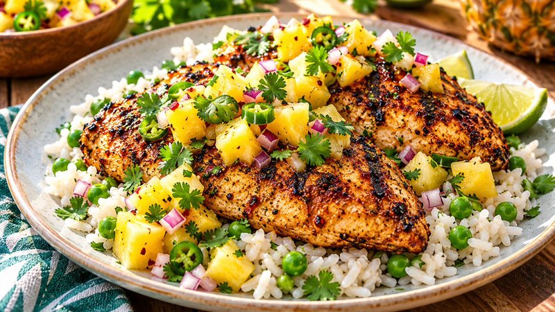 Caribbean Chicken with Pineapple Salsa