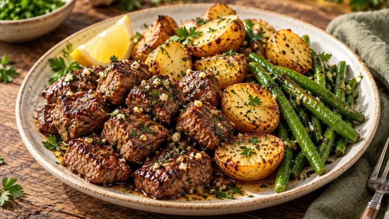 Garlic Butter Steak Bites & Potatoes