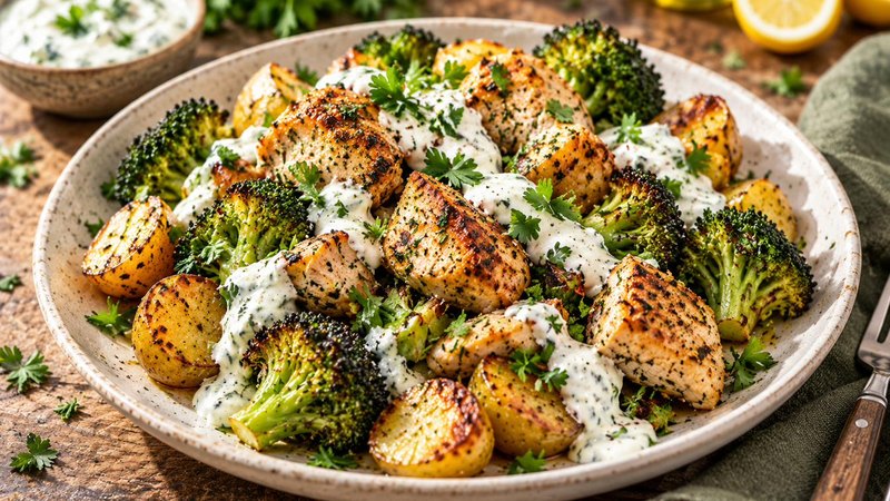 Garlic Chicken & Potato Traybake