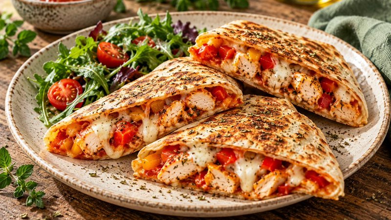 High-Protein Chicken Pizza Wraps