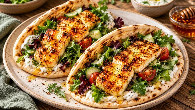 Hot Honey Halloumi Flatbreads