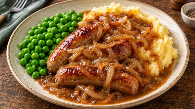 Sausage & Mash with Onion Gravy